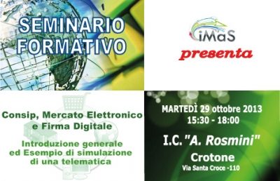 Workshop su Consip, Mercato Elettronico e Firma Digitale. I.C. Rosmini Crotone