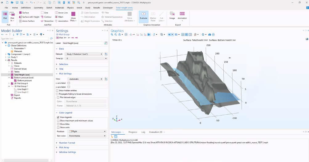 Modello di calcolo COMSOL Multiphysics