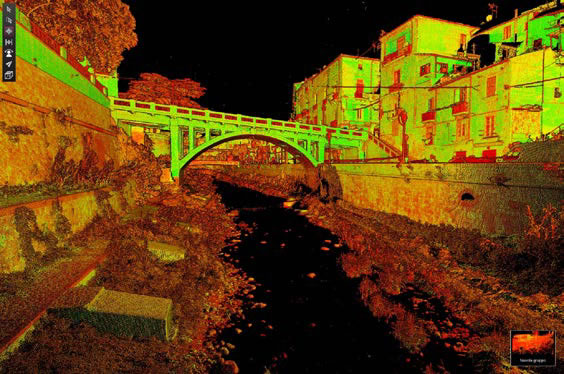 Nuvola di punti elaborata e georeferenziata