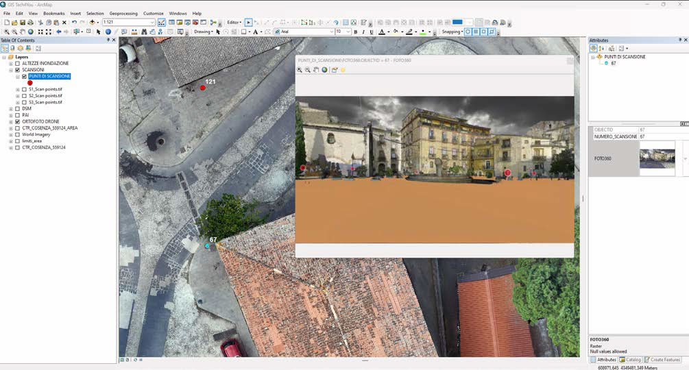Visualizzazione interattiva 360° nuvola punti con livello acqua